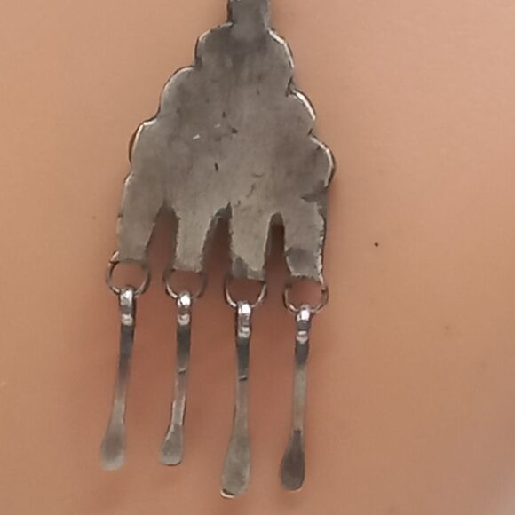 Zuni hand made pendant turquoise sterling - Picture 6 of 10